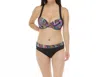 Skye Mid Waist Fold Bikini Bottom In Plumage In Black