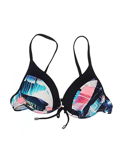 Pre-owned Skye Swimsuit Top Black Print Pattern Swimwear
