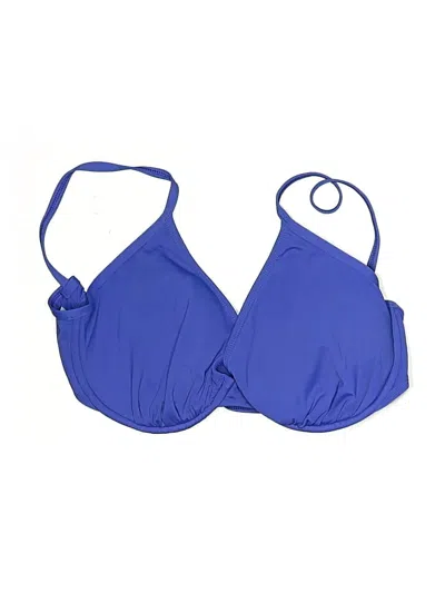 Pre-owned Skye Swimsuit Top Blue Solid Pattern Swimwear