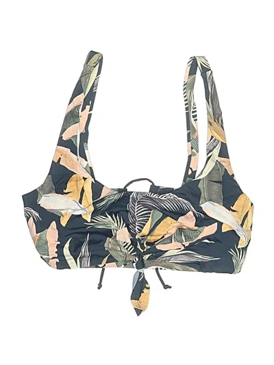 Pre-owned Skye Swimsuit Top Blue Tropical Pattern Swimwear