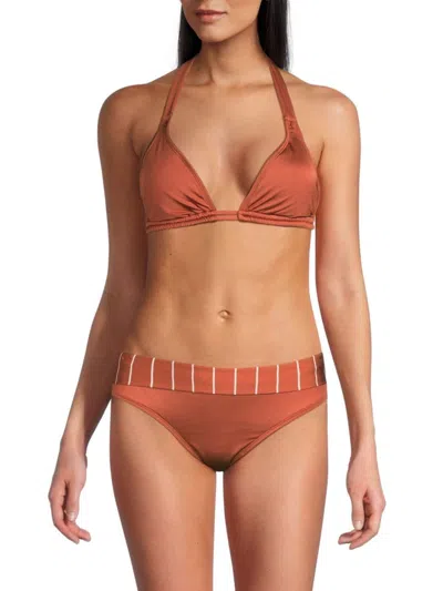 Skye Women's Genesis Celeste Halterneck Bikini Top In Terracotta