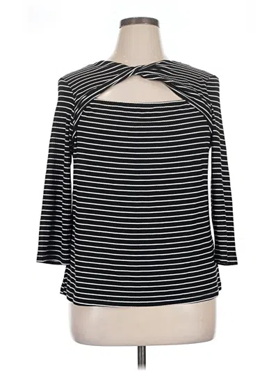 Pre-owned Skye's The Limit 3/4 Sleeve Top Black Keyhole Neckline Tops