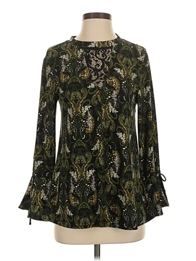 Pre-owned Skye's The Limit Long Sleeve Blouse In Green