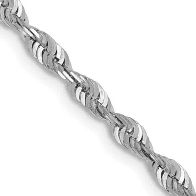 Pre-owned Skyjewelers Real 10k White Gold 2.5mm Diamond-cut Lightweight Rope Chain; 24 Inch
