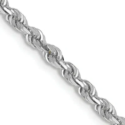 Pre-owned Skyjewelers Real 10k White Gold 3mm Diamond Cut Quadruple Rope Chain; 24 Inch; Lobster
