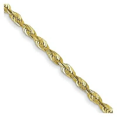 Pre-owned Skyjewelers Real 10k Yellow Gold 1.5mm Diamond Cut Rope Chain; 16 Inch; Lobster Clasp