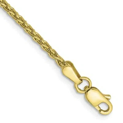Pre-owned Skyjewelers Real 10k Yellow Gold 1.75mm Parisian Wheat Chain Bracelet; 8 Inch; Lobster Clasp
