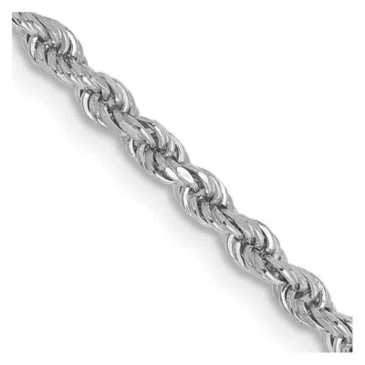 Pre-owned Skyjewelers Real 10kt White Gold 2.25mm Diamond-cut Rope Chain; 22 Inch; Lobster Clasp