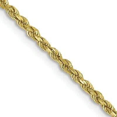 Pre-owned Skyjewelers Real 10kt Yellow Gold 1.75mm Diamond-cut Rope Chain; 20 Inch; Lobster Clasp