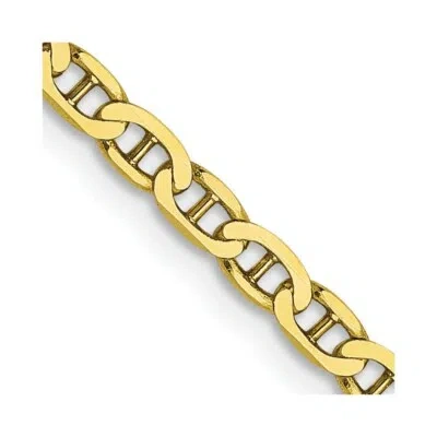 Pre-owned Skyjewelers Real 10kt Yellow Gold 2.4mm Flat Anchor Chain; 16 Inch; Lobster Clasp