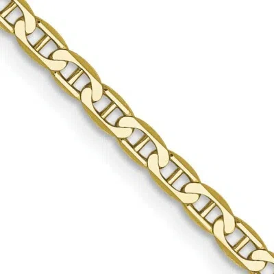 Pre-owned Skyjewelers Real 10kt Yellow Gold 2.4mm Flat Anchor Chain; 16 Inch; Lobster Clasp