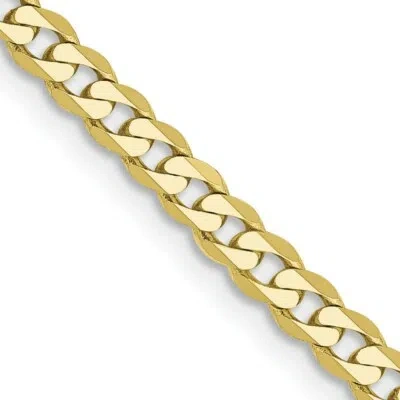 Pre-owned Skyjewelers Real 10kt Yellow Gold 2.9mm Flat Beveled Curb Chain; 18 Inch; Lobster Clasp