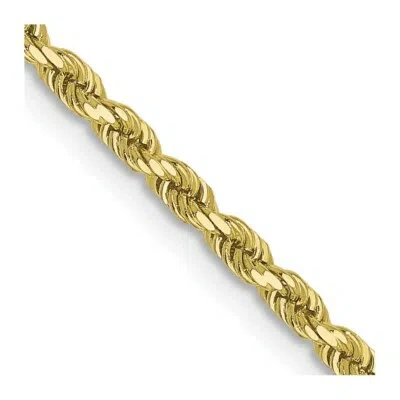 Pre-owned Skyjewelers Real 10kt Yellow Gold 2mm Diamond-cut Rope Chain; 22 Inch; Lobster Clasp