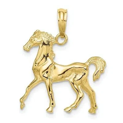 Pre-owned Skyjewelers Real 10kt Yellow Gold 3-d Horse Charm