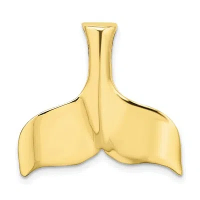 Pre-owned Skyjewelers Real 10kt Yellow Gold 3-d Polished Whale Tail Charm
