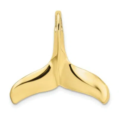 Pre-owned Skyjewelers Real 10kt Yellow Gold 3-d Polished/textured Whale Tail Charm
