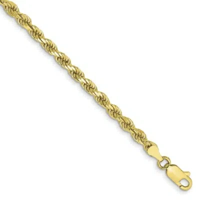 Pre-owned Skyjewelers Real 10k Yellow Gold 3.5mm Semi-solid Diamond Cut Rope Chain Bracelet