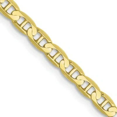 Pre-owned Skyjewelers Real 10kt Yellow Gold 3mm Concave Anchor Chain; 22 Inch; Lobster Clasp