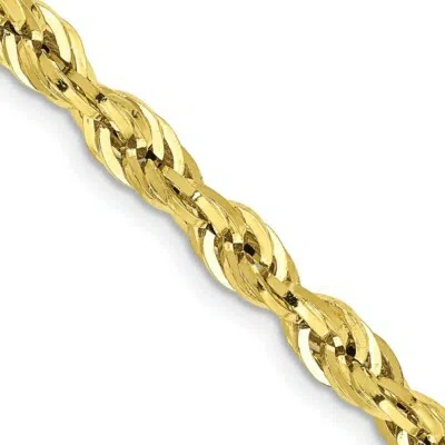 Pre-owned Skyjewelers Real 10kt Yellow Gold 4.25mm Semi-solid Rope Chain; 18 Inch; Lobster Clasp