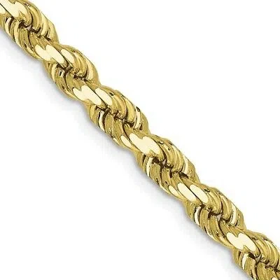 Pre-owned Skyjewelers Real 10kt Yellow Gold 4.5mm Diamond-cut Rope Chain; 26 Inch; Lobster Clasp