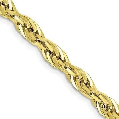 Pre-owned Skyjewelers Real 10kt Yellow Gold 4.75mm Semi-solid Rope Chain; 28 Inch; Lobster Clasp