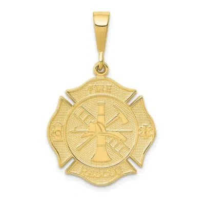 Pre-owned Skyjewelers Real 10kt Yellow Gold Fire Rescue Pendant