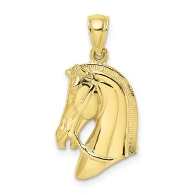 Pre-owned Skyjewelers Real 10kt Yellow Gold Horse Head W/short Mane Charm