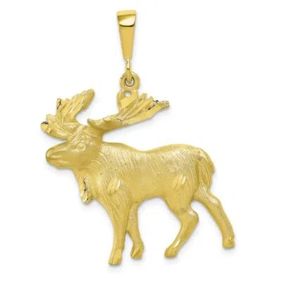 Pre-owned Skyjewelers Real 10kt Yellow Gold Moose Charm