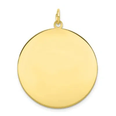 Pre-owned Skyjewelers Real 10k Yellow Gold Plain .018 Gauge Circular Engravable Disc Charm