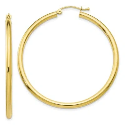 Pre-owned Skyjewelers Real 10kt Yellow Gold Polished 2.5mm Tube Hoop Earrings