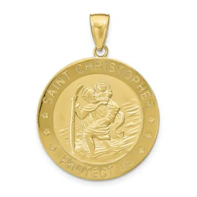 Pre-owned Skyjewelers Real 10kt Yellow Gold Saint Christopher Medal Pendant