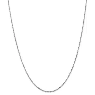 Pre-owned Skyjewelers Real 14k White Gold 1.5mm Regular Rope Chain; 18 Inch; Lobster Clasp