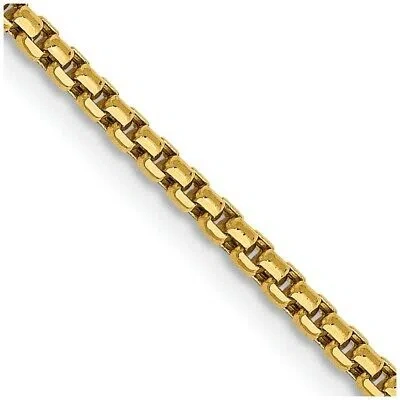 Pre-owned Skyjewelers Real 14k Yellow Gold 1.75mm Round Box Chain; 18 Inch; Lobster Clasp; Men Women