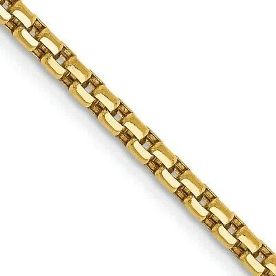 Pre-owned Skyjewelers Real 14k Yellow Gold 2.45mm Semi-solid Round Box Chain; 20 Inch; Lobster Clasp