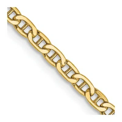 Pre-owned Skyjewelers Real 14k Yellow Gold 2.4mm Semi-solid Anchor Chain; 26 Inch; Women & Men