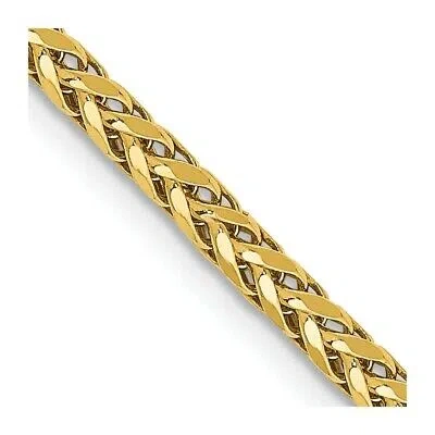 Pre-owned Skyjewelers Real 14k Yellow Gold 2.5mm Semi-solid Diamond Cut Wheat Chain; 18 Inch