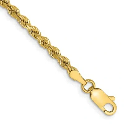 Pre-owned Skyjewelers Real 14k Yellow Gold 2.75mm Diamond-cut Rope With Lobster Clasp Chain Bracelet