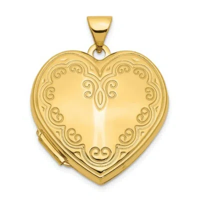Pre-owned Skyjewelers Real 14k Yellow Gold Heart Locket; Women & Men