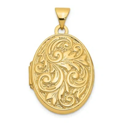 Pre-owned Skyjewelers Real 14k Yellow Gold Love You Always Swirl Reversible Locket; Women & Men
