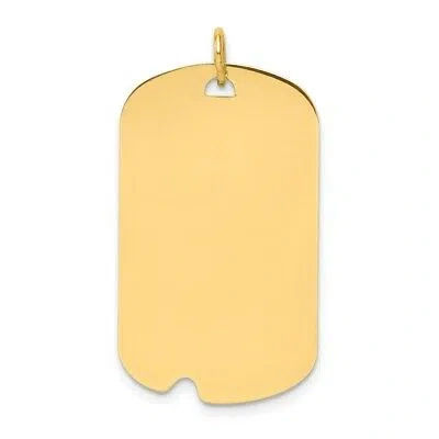 Pre-owned Skyjewelers Real 14k Yellow Gold Plain .027 Gauge Engravable Dog Tag W/notch Disc Charm