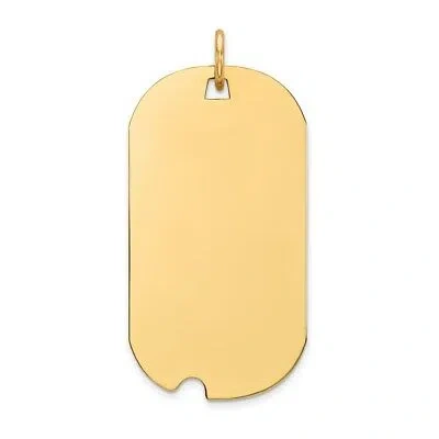 Pre-owned Skyjewelers Real 14k Yellow Gold Plain .035 Gauge Engravable Dog Tag W/notch Disc Charm