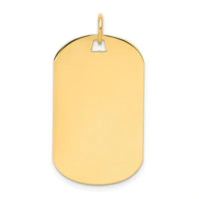 Pre-owned Skyjewelers Real 14k Yellow Gold Plain .035 Gauge Engraveable Dog Tag Disc Charm