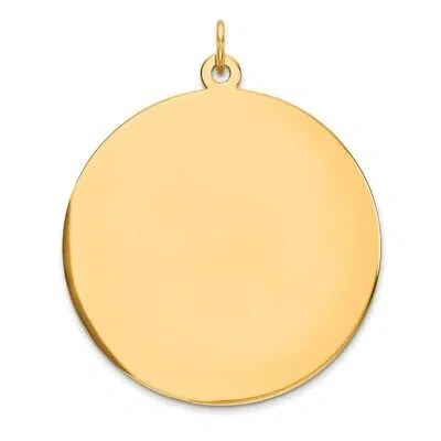 Pre-owned Skyjewelers Real 14k Yellow Gold Round Disc Charm; Women & Men