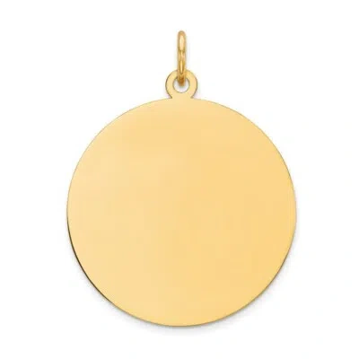 Pre-owned Skyjewelers Real 14k Yellow Gold Round Disc Charm; Women & Men