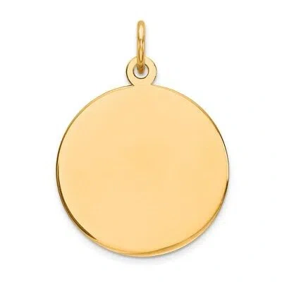 Pre-owned Skyjewelers Real 14k Yellow Gold Round Disc Charm; Women & Men