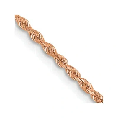 Pre-owned Skyjewelers Real 14kt Rose Gold 24 Inch 1.5mm Diamond-cut Rope With Lobster Clasp Chain In Pink