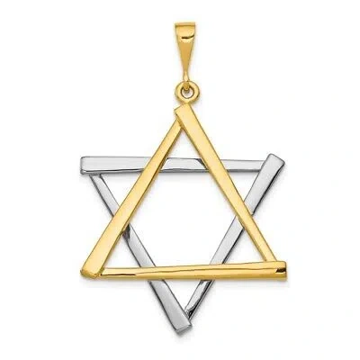 Pre-owned Skyjewelers Real 14kt Two-tone Star Of David Pendant