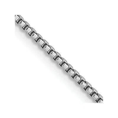 Pre-owned Skyjewelers Real 14kt White Gold 1.1mm Sparkle Round Box Chain; 18 Inch; Lobster Clasp