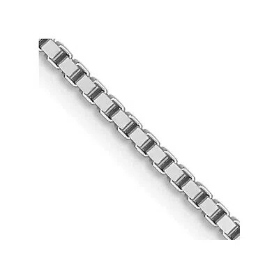 Pre-owned Skyjewelers Real 14kt White Gold 1.2mm Box Chain; 18 Inch; Lobster Clasp