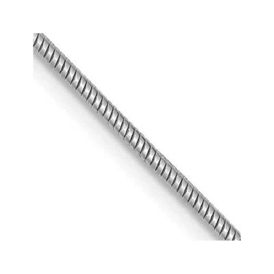 Pre-owned Skyjewelers Real 14kt White Gold 24 Inch 1.4mm Round Snake Lobster Clasp Chain; 24 Inch